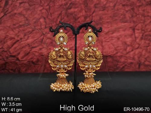 high-gold-polish-temple-jewelry-special-occasion-jewelry-fancy-design-god-laxmi-figure-beautiful-temple-long-earring