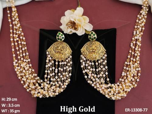laxmi-design-fancy-style-beautiful-temple-jewellery-clustered-pearl-temple-kaan-chain-earring