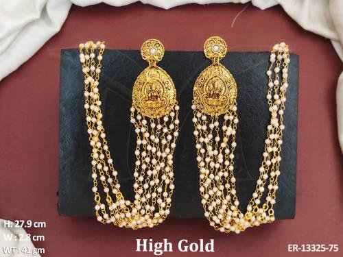 Temple Jewellery Beautiful High gold Polish  Party Wear Earrings