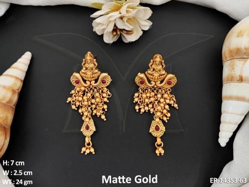 south-style-god-laxmi-design-matte-gold-polish-temple-earrings-