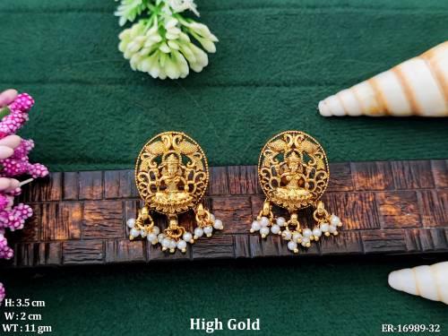 Beautiful Designer High Gold Fancy Style Earrings   — ER-16989-32