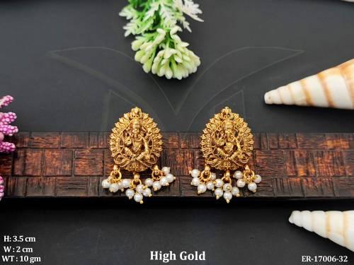 Beautiful High Gold Polish Tops Earrings  