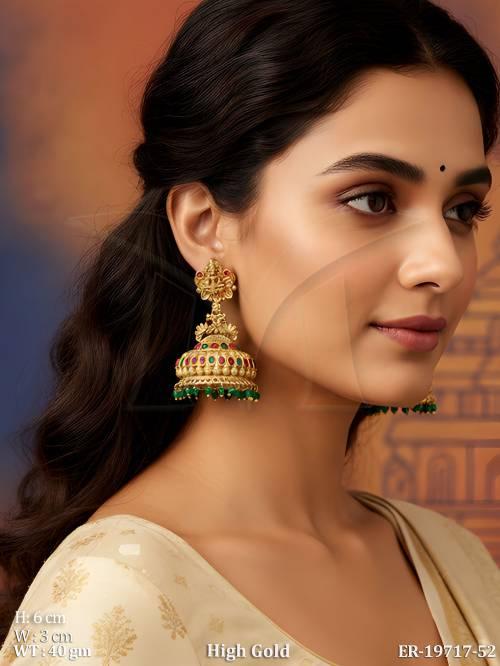 antique-gold-temple-design-jhumki-earrings-for-women