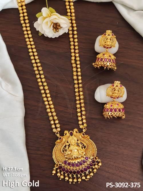 laxmi-design-pendant-high-gold-polish-beautiful-long-temple-jewellery-kemp-temple-long-pendant-set-