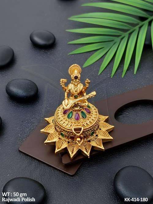 Traditional Goddess Lakshmi Rajwadi Kumkum Box