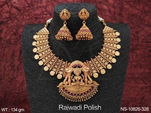 designer-laxmi-design-pendant-rajwadi-polish-temple-jewellery-fancy-style-short-necklace-set-