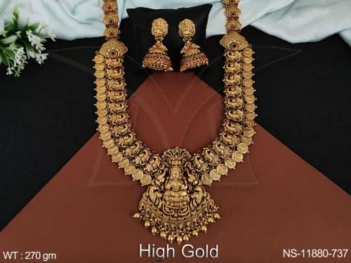 laxmi-design-pendant-high-gold-polish-fancy-style-heavy-temple-jewellery-coin-necklace-set-