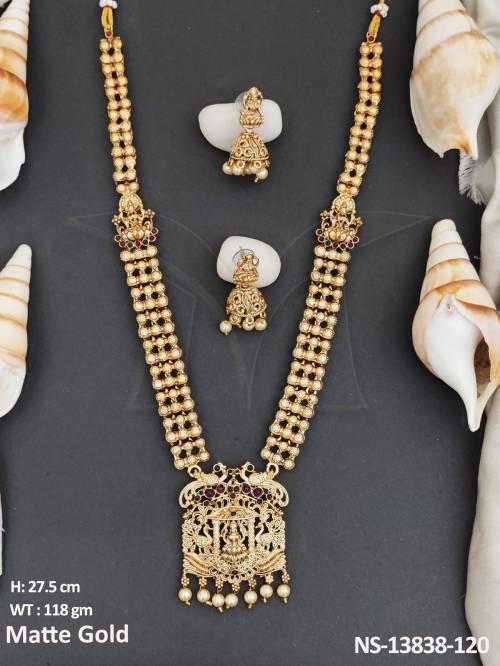 fancy-design-party-wear-beautiful-golden-clustered-pearl-temple-pendant-long-temple-jewellery-temple-necklace-set-
