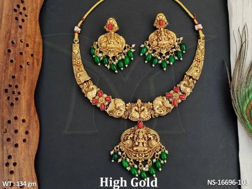 temple-jewellery-high-gold-polish-fancy-clustered-pearl-necklace-set-