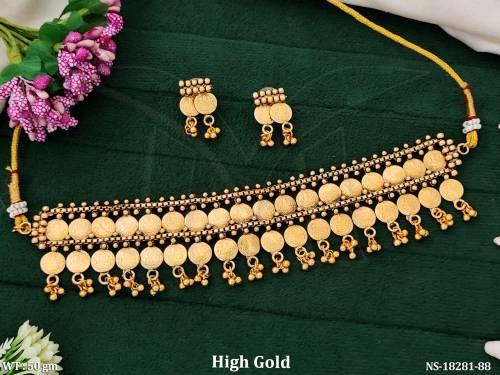 design-temple-high-gold-polish-coin-necklace-set-