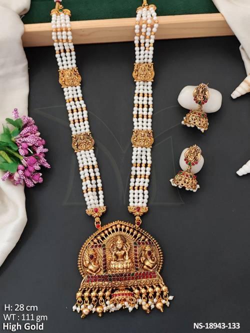 Designer Full Stone High Gold Polish Necklace Set    