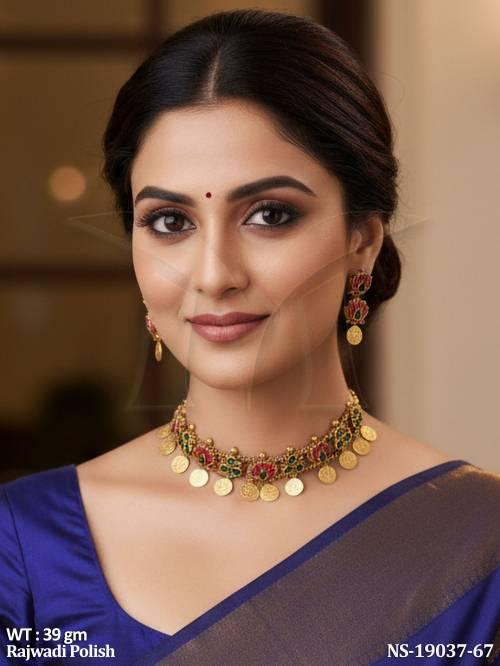 traditional-rajwadi-coin-necklace-with-earrings-