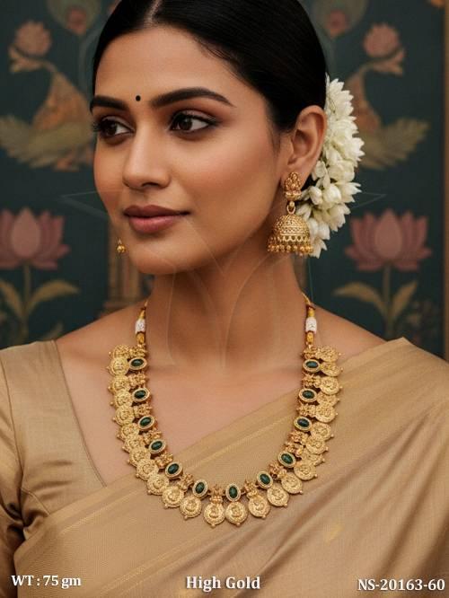 Temple Necklace Set High Gold Lakshmi Design