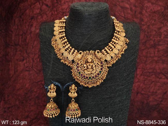 laxmi pendant beautiful designer fancy temple necklace set