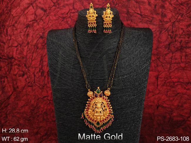 Laxmi Pendant Desinger Beautiful Party wear Temple Jewelry Pendant Set — PS-2683-108