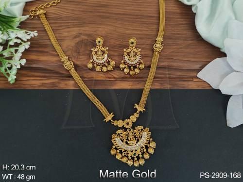 designer-god-laxmi-desing-pendant-matte-gold-polish-temple-jewellery-long-pendant-set