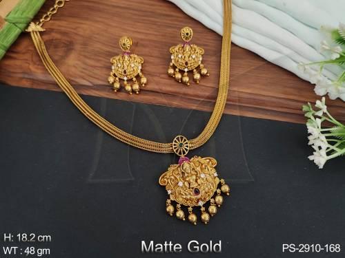 temple-jewelry-matte-gold-fancy-party-wear-beautiful-design-necklace-set-