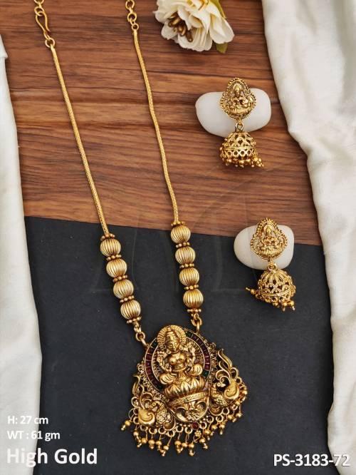temple-jewelry-high-gold-polish-south-style-god-laxmi-figure-temple-pendat-set