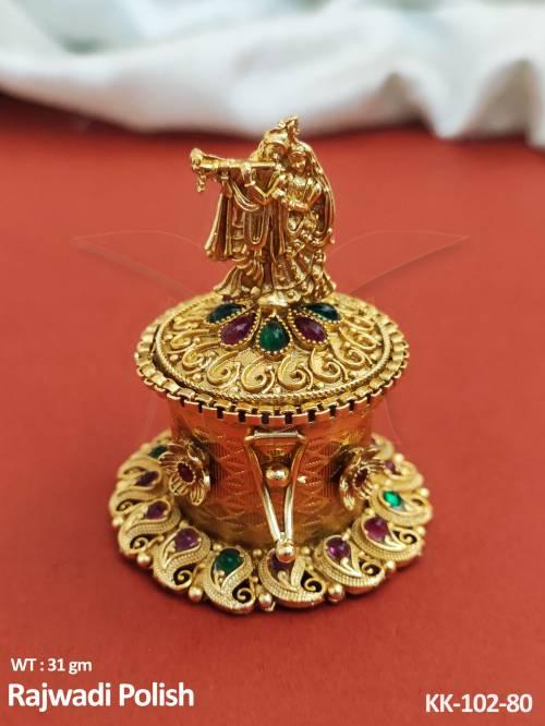 Temple jewellery Designer Krishna Radha Rajwadi Polish Sindoor