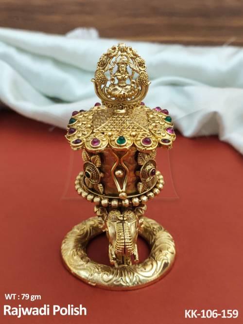 Temple jewellery Designer Rajwadi Polish Fancy Style Sindoor Box