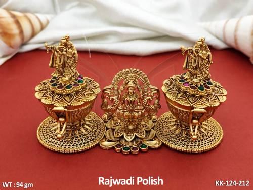 Temple Jewellery South Style Rajwadi Polish Temple Sindoor Box 