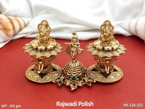 God Design Rajwadi Polish Temple Sindoor Box