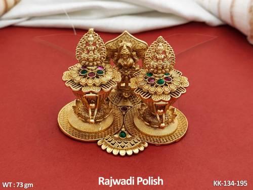 South Style God Figure Rajwadi Polish Temple KumKum Box 