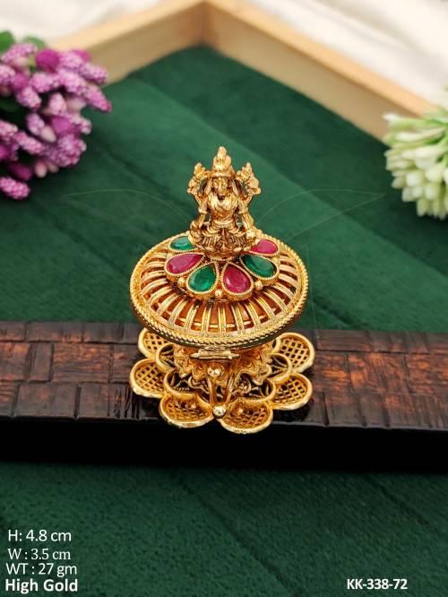 Temple Designer High Gold Party Wear Sindoor Box  