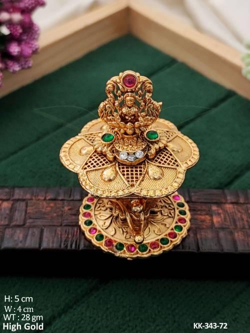  Temple Sindoor Box in High Gold with Goddess Idol 