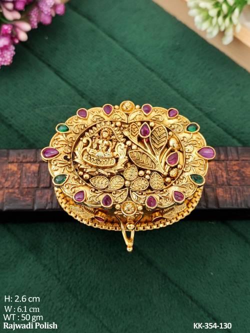 Designer Rajwadi Polish Full Stone Sindoor Box  