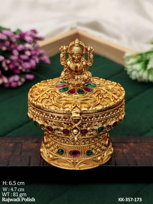Beautiful Designer Rajwadi Polish Full Stone Sindoor Box  