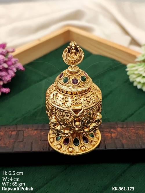 Design Rajwadi Polish Full Stone Sindoor Box  