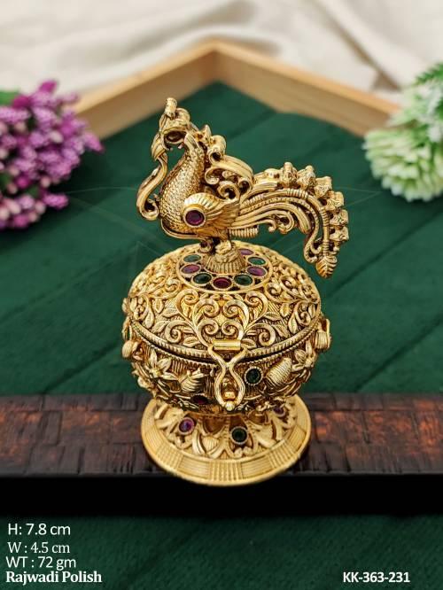 Beautiful Designer Rajwadi Polish Party Wear Sindoor Box  
