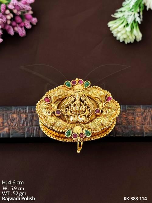 Temple Designer Rajwadi Polish Full Stone Sindoor Box