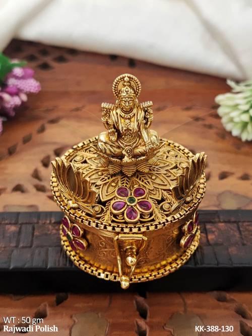 Beautiful Full Stone Rajwadi Polish Fancy Style Sindoor Box   