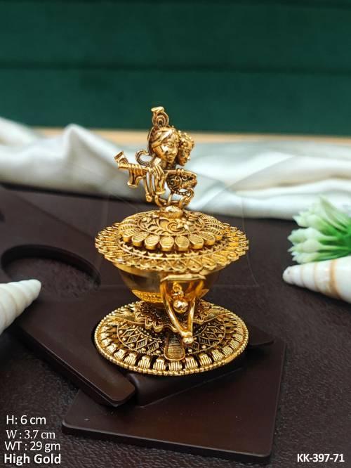 Beautiful High Gold Polish Design Fancy Style Sindoor Box  