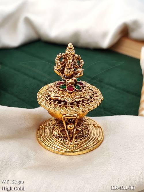 Ganpati Idol Kumkum Box Traditional Pooja Decor