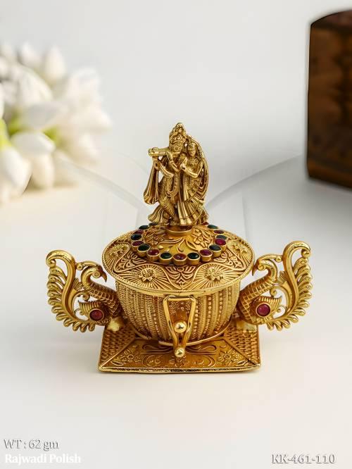 Designer Radha Krishna Sindoor Dani for Pooja