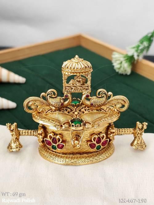 Traditional Peacock Motif Kumkum Box for Wedding Rituals