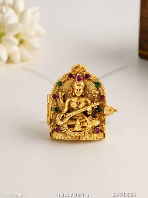Rajwadi Goddess Saraswati Sindoor Box