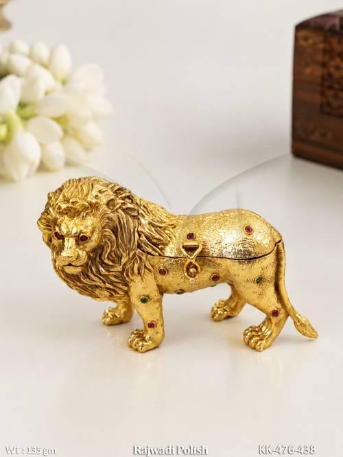 Royal Gold Lion Sindoor Box