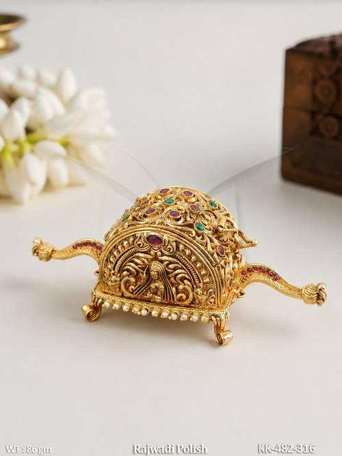 Royal Rajwadi Gold Sindoor Box