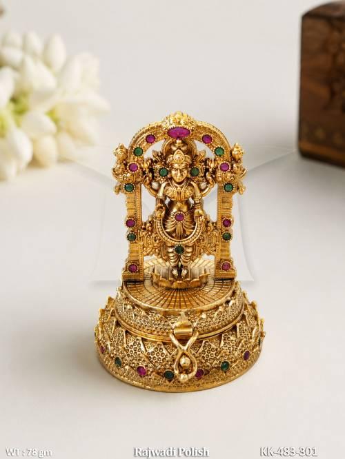 Traditional Lakshmi Temple Gold Sindoor box