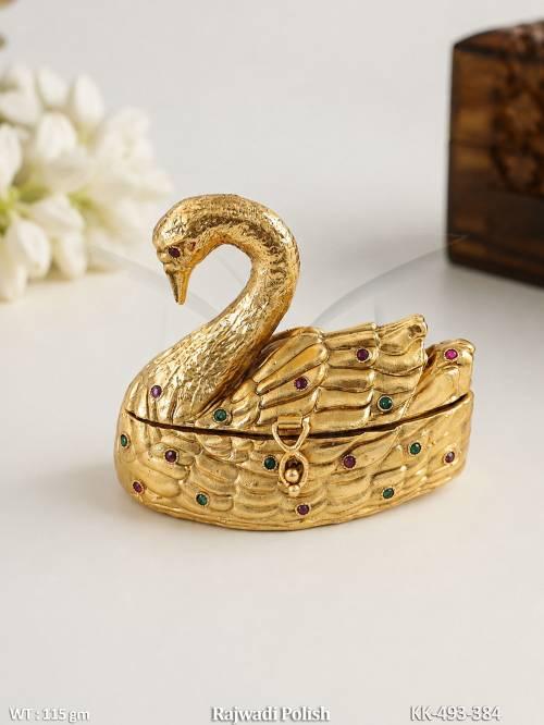 Royal Rajwadi Swan Shaped Sindoor Box