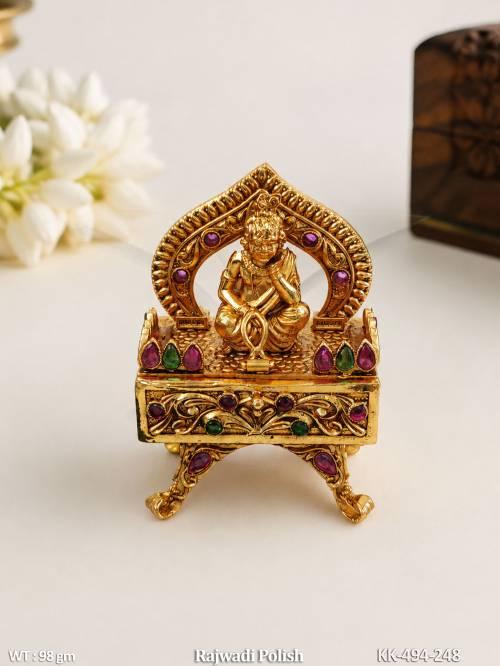Antique Gold Finish Lakshmi Designer Sindoor Box