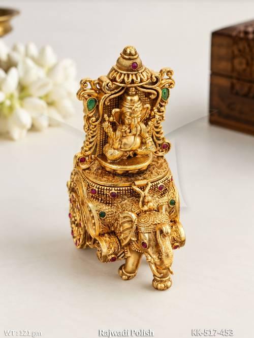 Rajwadi Gold Polish Temple Sindoor Box