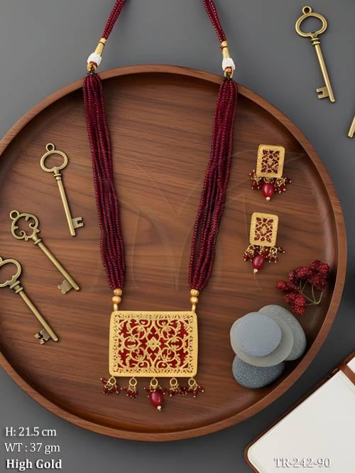 Designer Rajasthani Thewa Necklace Set for Festive Wear