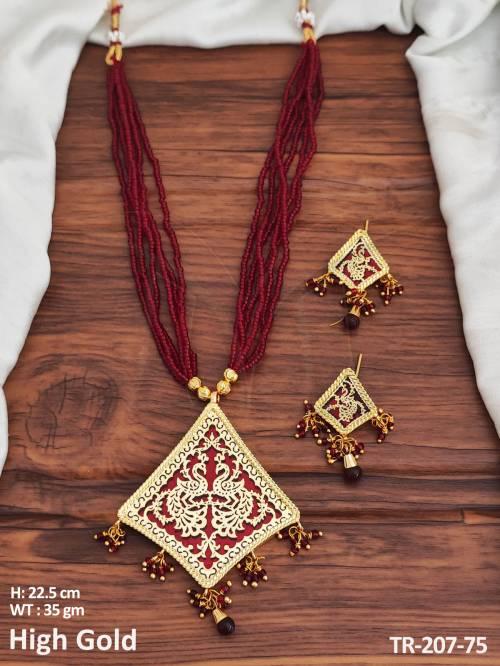 Beautiful Thewa Design Beautiful Fancy Style Party wear Designer Long Necklace Set