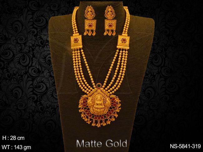 Reverse Paan Designer Temple Neklace