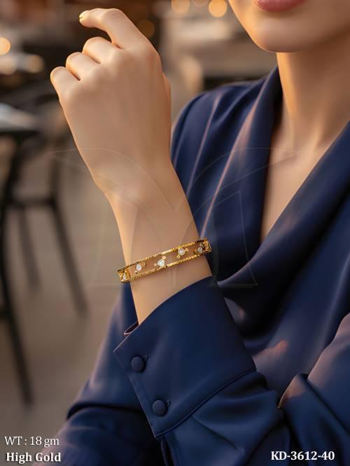 Western Style American Diamond Cuff Kada